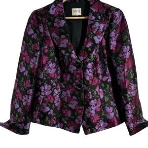 Armani Collezioni floral blazer suit jacket coat purple lined